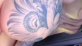 Tattooed Amateur Lisa Sophie Gets Fucked In The Back Seat Of A Car