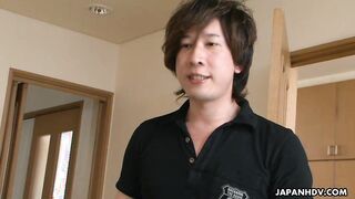 Dirty milf Emiko Koike enjoys threesome sex